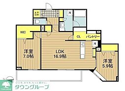 桜橋Grande 2LDKの間取図画像