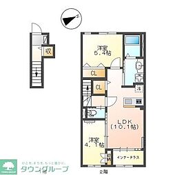 GRACE浦和 2LDKの間取図画像