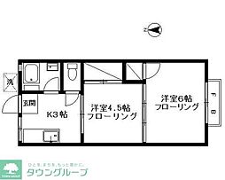 フラワーハイツ 2Kの間取図画像