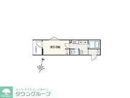 MELLAS南浦和V 1Kの間取図画像