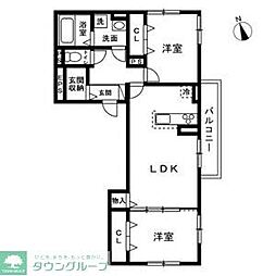 オービーレジデンス 2LDKの間取図画像