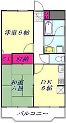メゾンフジ 2DKの間取図画像