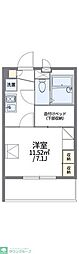 レオパレスルミエール07 1Kの間取図画像
