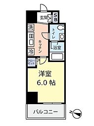 グランヴァンプレミアム川口 1Kの間取図画像