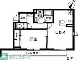 PREXION Bace 南棟 1LDKの間取図画像