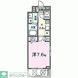 プレッソパーク 1Kの間取図画像