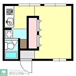 銀河ハウス ワンルームの間取図画像