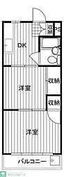 クリーネスコーポ 2DKの間取図画像