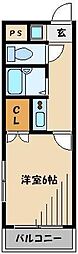 アクティー北浦和 1Kの間取図画像