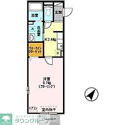 ソレーユ東川口 1Kの間取図画像