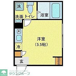 Epicer柴又 2階ワンルームの間取り