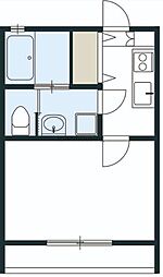リリックコートひまわり 1階1Kの間取り