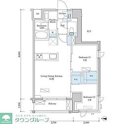 デュオフラッツ篠崎 7階2LDKの間取り