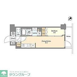 グランカーサ瑞江 3階1LDKの間取り