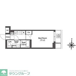 エスタート亀有 2階1Kの間取り