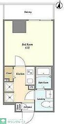 アルファコート立石3 2階1Kの間取り