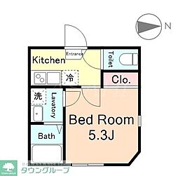 Chum Aoto 3階1Kの間取り