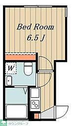 日暮里舎人ライナー 西新井大師西駅 徒歩8分の賃貸アパート 2階1Kの間取り
