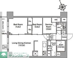 コンフォリア東葛西 7階2SLDKの間取り