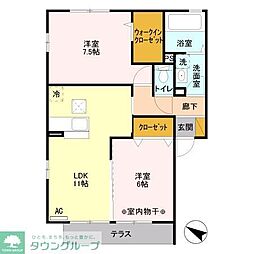 ステラ 1階2LDKの間取り