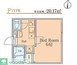 グランクオール大島ＷＥＳＴ 4階1Kの間取り