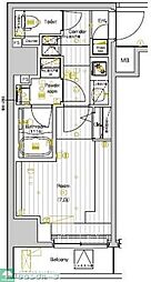 PREMIUM CUBE 両国DEUX 6階1Kの間取り