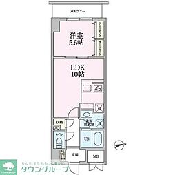 ラ・グリシーヌ 2階1LDKの間取り