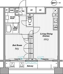レジディア錦糸町II 10階1LDKの間取り