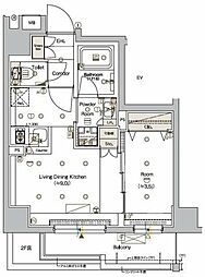ＳＹＦＯＲＭＥ　ＯＳＨＩＡＧＥ 2階1LDKの間取り