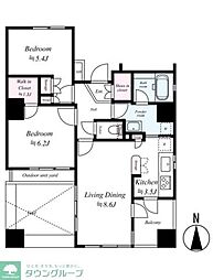 藤和シティホームズ両国 7階2LDKの間取り