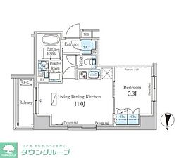 パークアクシス錦糸町ヴェール 7階1LDKの間取り