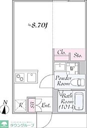 ＰＲＩＳＭ　ＯＪＩＭＡ 4階ワンルームの間取り