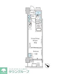 パークアクシス押上レジデンス 5階1LDKの間取り