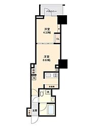 パティオ神田 9階1LDKの間取り