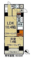 KDX岩本町レジデンス 8階1LDKの間取り
