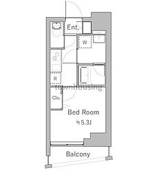 ＳＰコート四ツ木 5階1Kの間取り