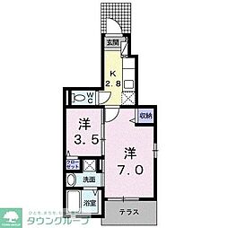 ジェルメ南葛西 1階1SKの間取り