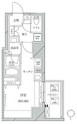 JR総武線 亀戸駅 徒歩2分の賃貸マンション 13階ワンルームの間取り
