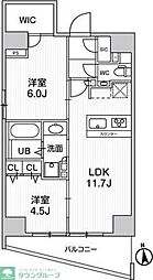 JR総武線 浅草橋駅 徒歩7分の賃貸マンション 15階2LDKの間取り