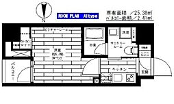 都営浅草線 蔵前駅 徒歩3分の賃貸マンション 8階1Kの間取り