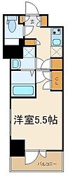 JR総武線 浅草橋駅 徒歩6分の賃貸マンション 8階1Kの間取り