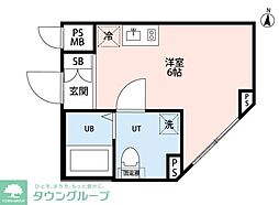 都営新宿線 住吉駅 徒歩2分の賃貸マンション 4階ワンルームの間取り