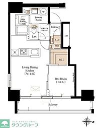 都営大江戸線 両国駅 徒歩4分の賃貸マンション 7階1LDKの間取り
