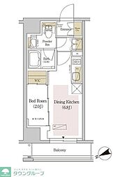 JR総武線 両国駅 徒歩5分の賃貸マンション 6階1DKの間取り