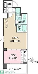 都営新宿線 菊川駅 徒歩4分の賃貸マンション 6階1LDKの間取り