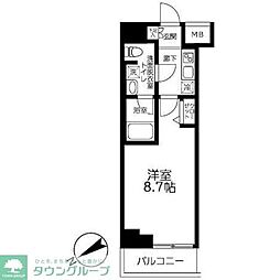 東武亀戸線 東あずま駅 徒歩2分の賃貸マンション 3階1Kの間取り