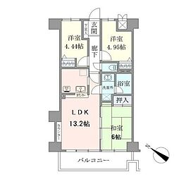 東京メトロ半蔵門線 押上駅 徒歩12分の賃貸マンション 8階3LDKの間取り