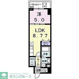 JR総武線 亀戸駅 徒歩12分の賃貸マンション 5階1LDKの間取り