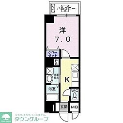 都営新宿線 森下駅 徒歩7分の賃貸マンション 3階1Kの間取り
