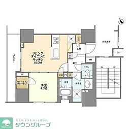 都営浅草線 蔵前駅 徒歩4分の賃貸マンション 11階1LDKの間取り